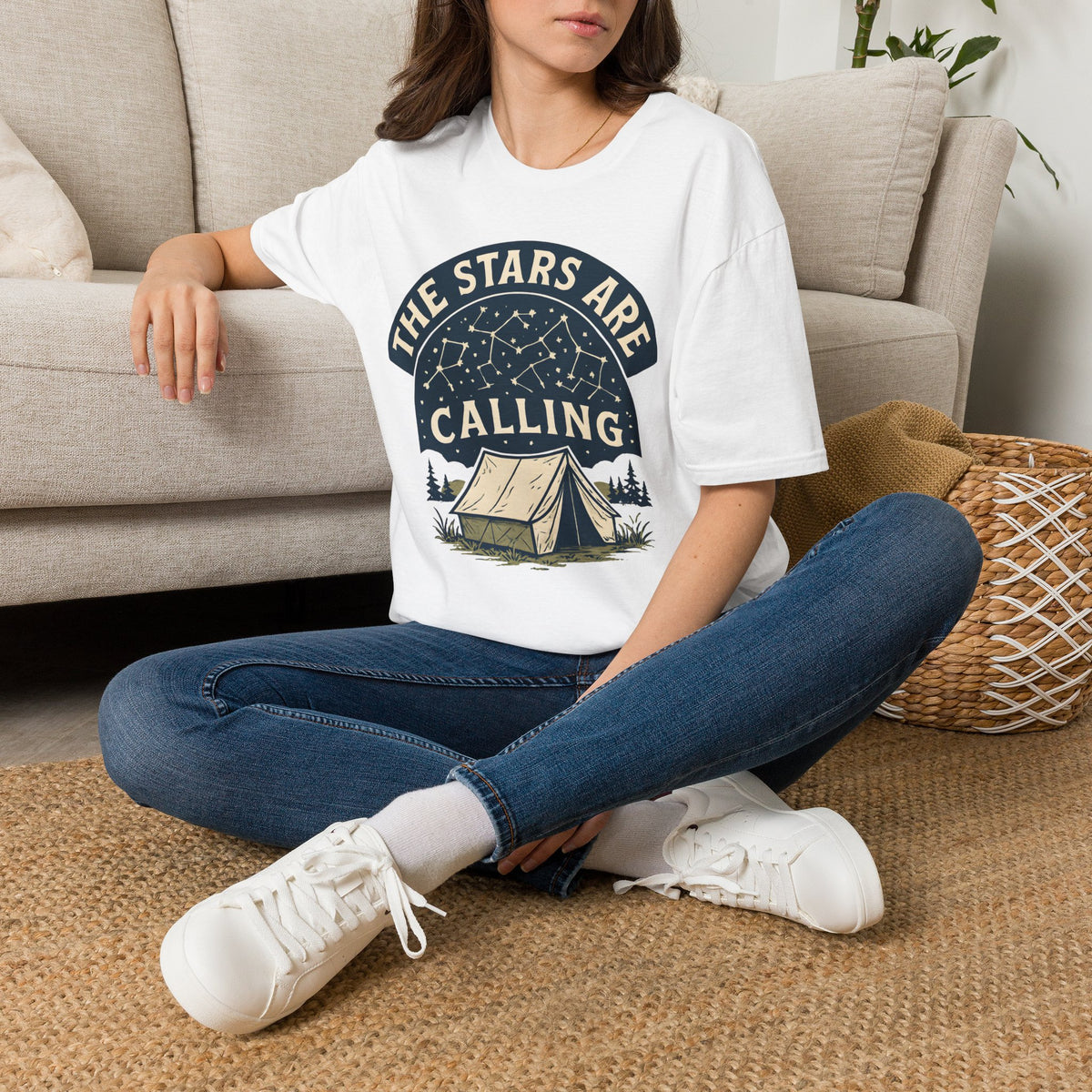 "The Stars Are Calling" Camping Tent Stargazing T-Shirt