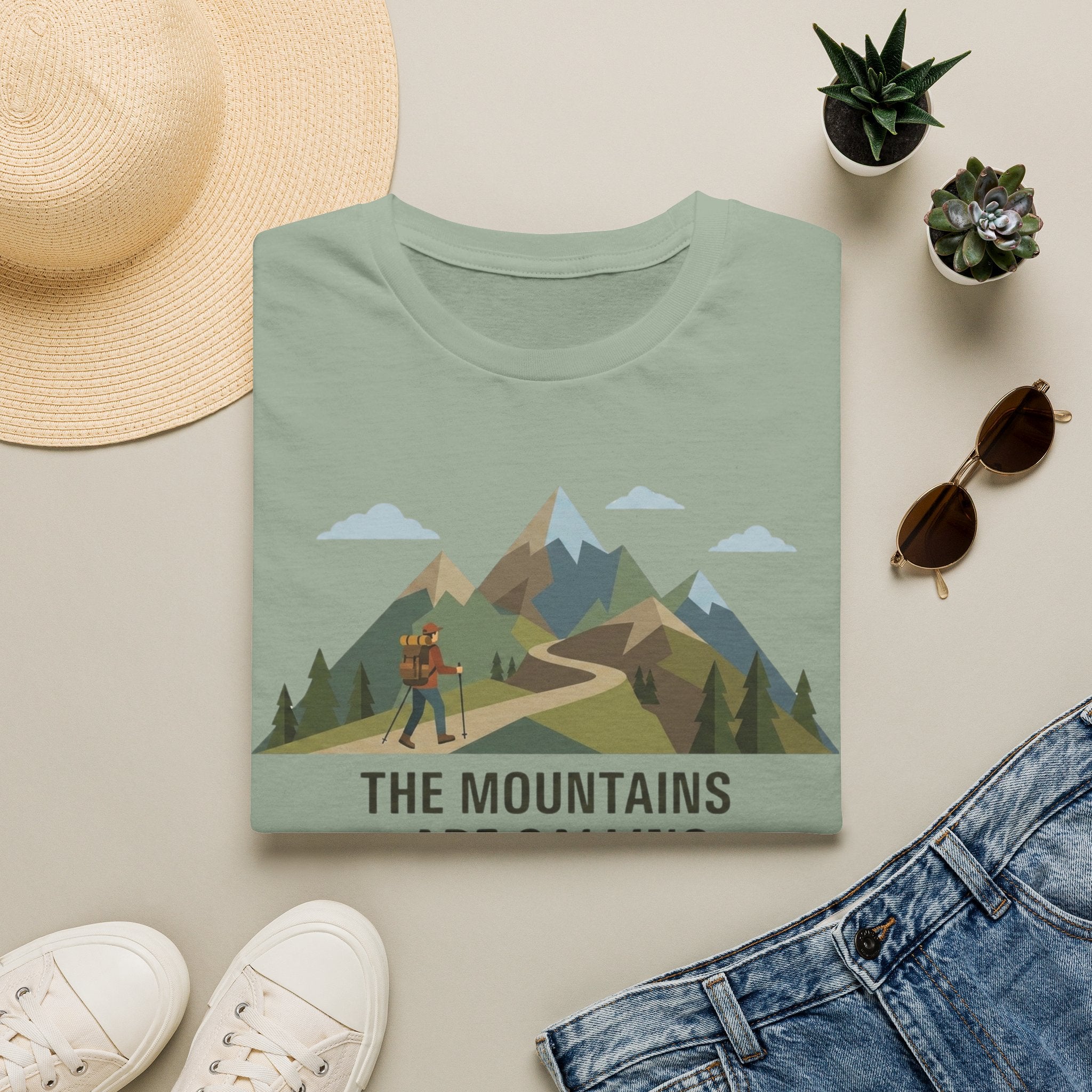 Campground Scenic T-Shirt — Minimalist Tent & Campfire Graphic