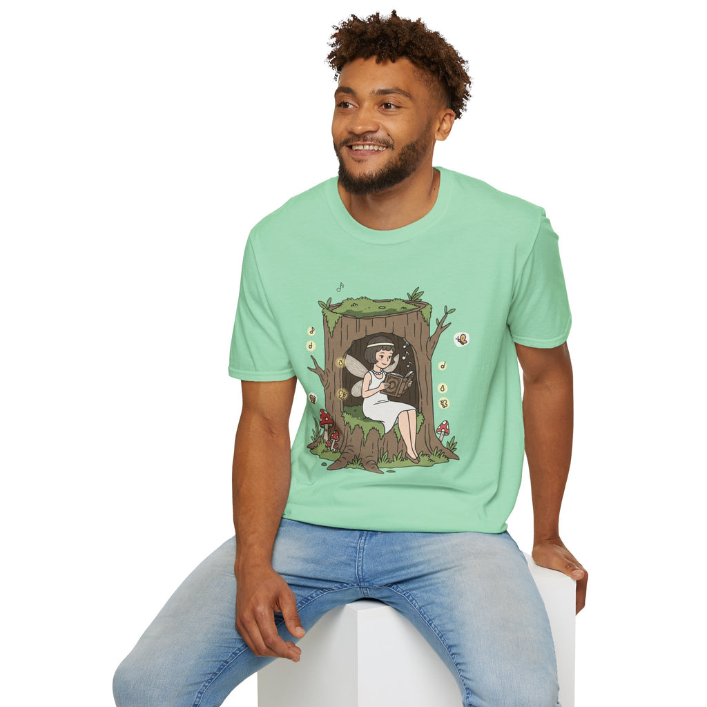 Forest Flapper Fairy Reading in Tree Hollow T-Shirt