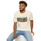 Hiker Mountain Sunset T-Shirt — Scenic Trail Adventure Tee