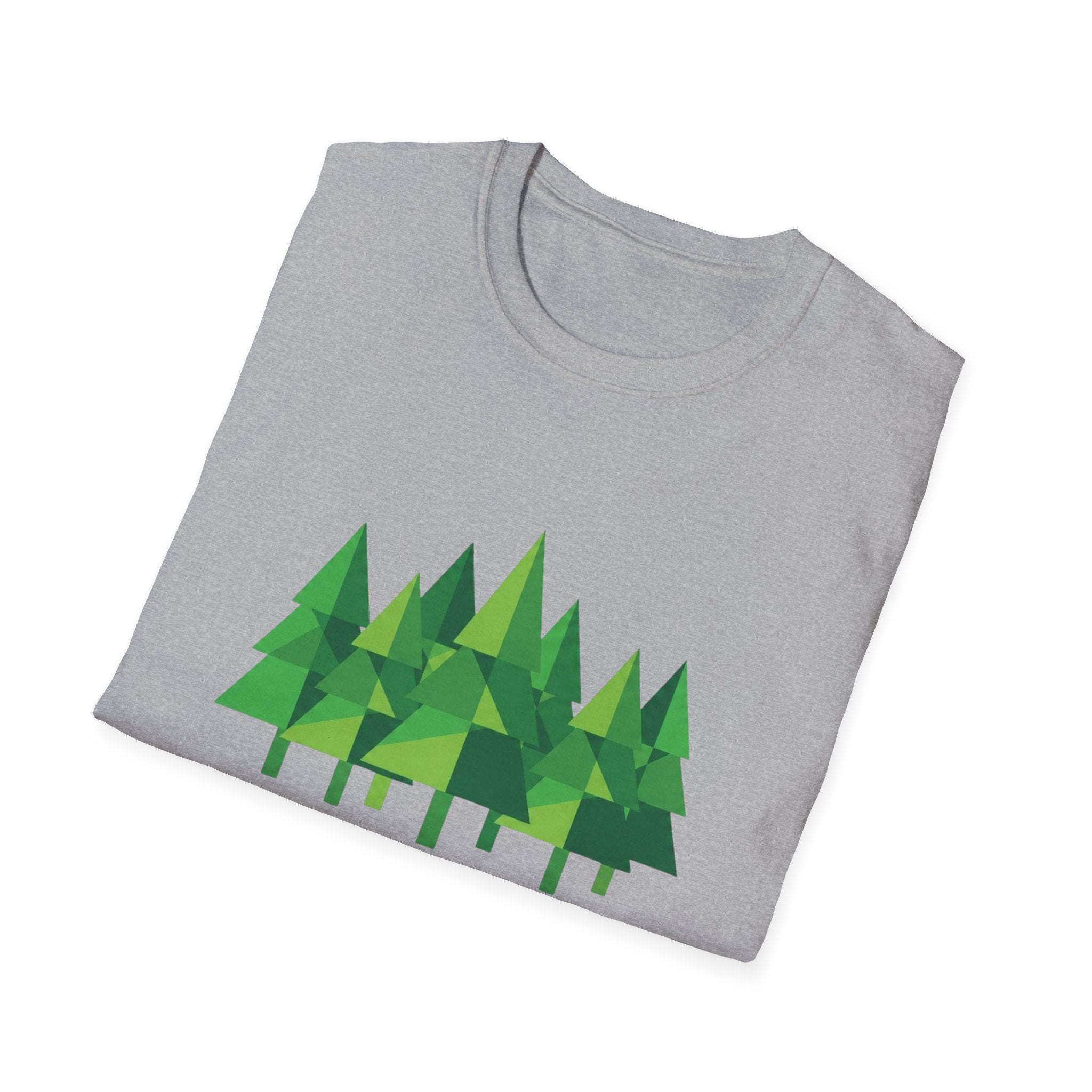 Forest Graphic T-Shirt — Minimal Green Pine Trees Tee