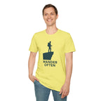 "Wander Often" Hiker on Cliff T-Shirt