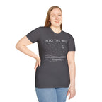 Into The Wild Canoe T-Shirt - Minimal Night Sky Lake Camping Tee