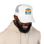 Lake Is My Happy Place Trucker Hat — Vintage Sunset Fishing Foam Cap