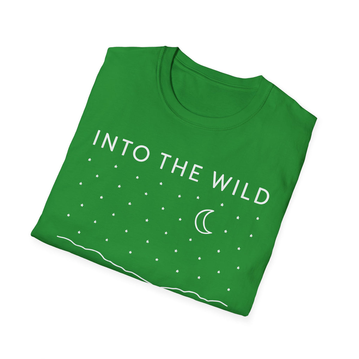 Into The Wild Canoe T-Shirt - Minimal Night Sky Lake Camping Tee