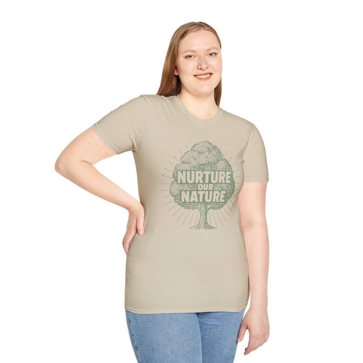 "Nurture Our Nature" Tree T-Shirt – Eco-Friendly Conservation Tee Shirt