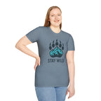 "Stay Wild" Bear Footprint Mountain Emblem T-Shirt