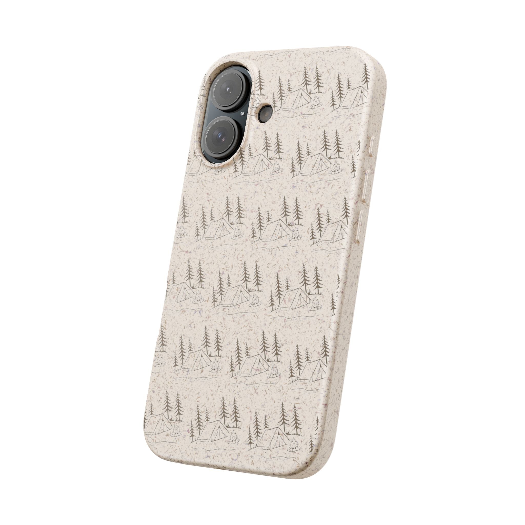 Biodegradable Phone Case — Eco-Friendly Forest Sketch Pattern