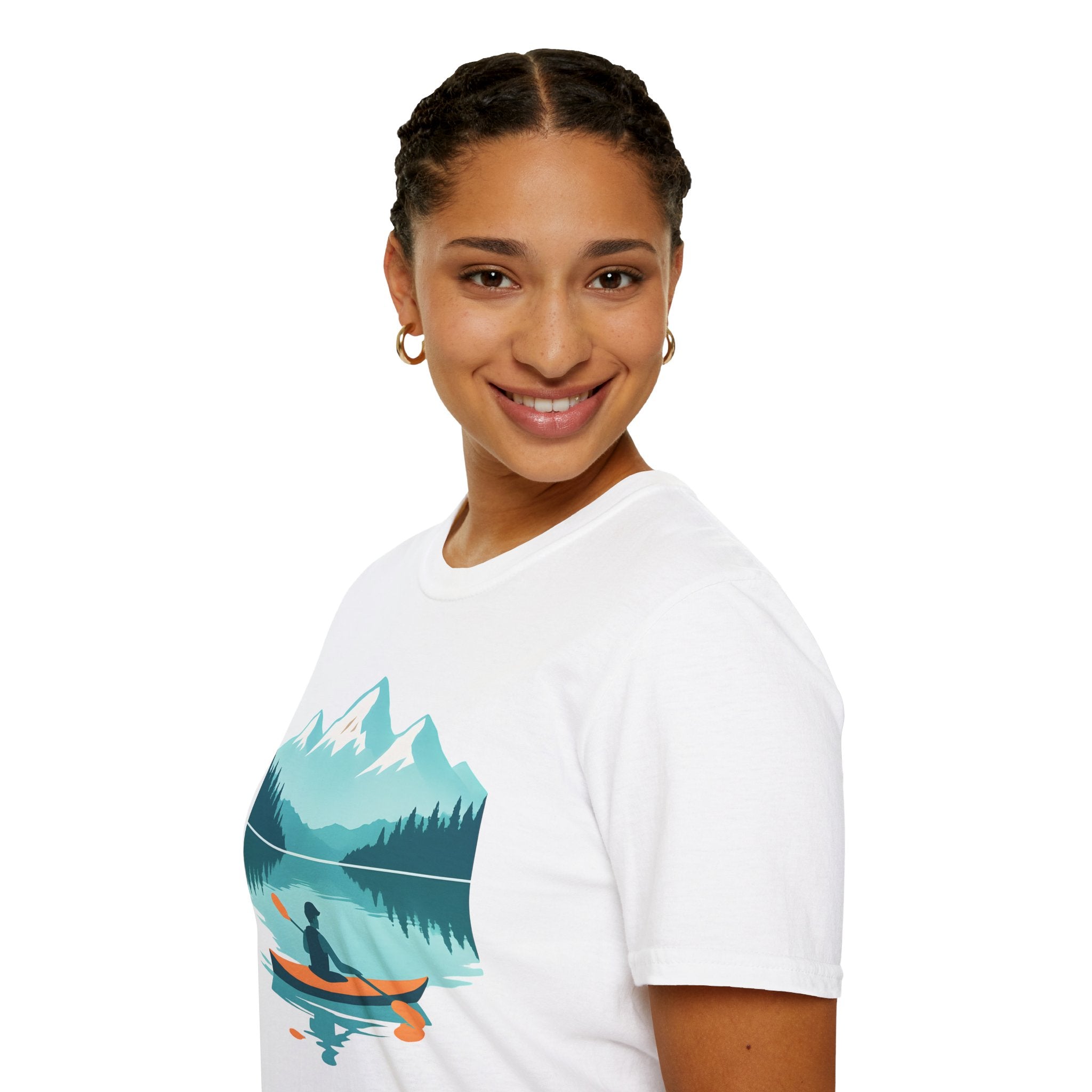 Kayaker on Serene Mountain Lake T-Shirt