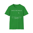 Into The Wild Canoe T-Shirt - Minimal Night Sky Lake Camping Tee