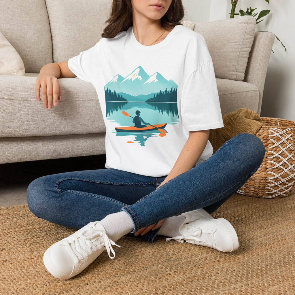 Kayaker on Serene Mountain Lake T-Shirt