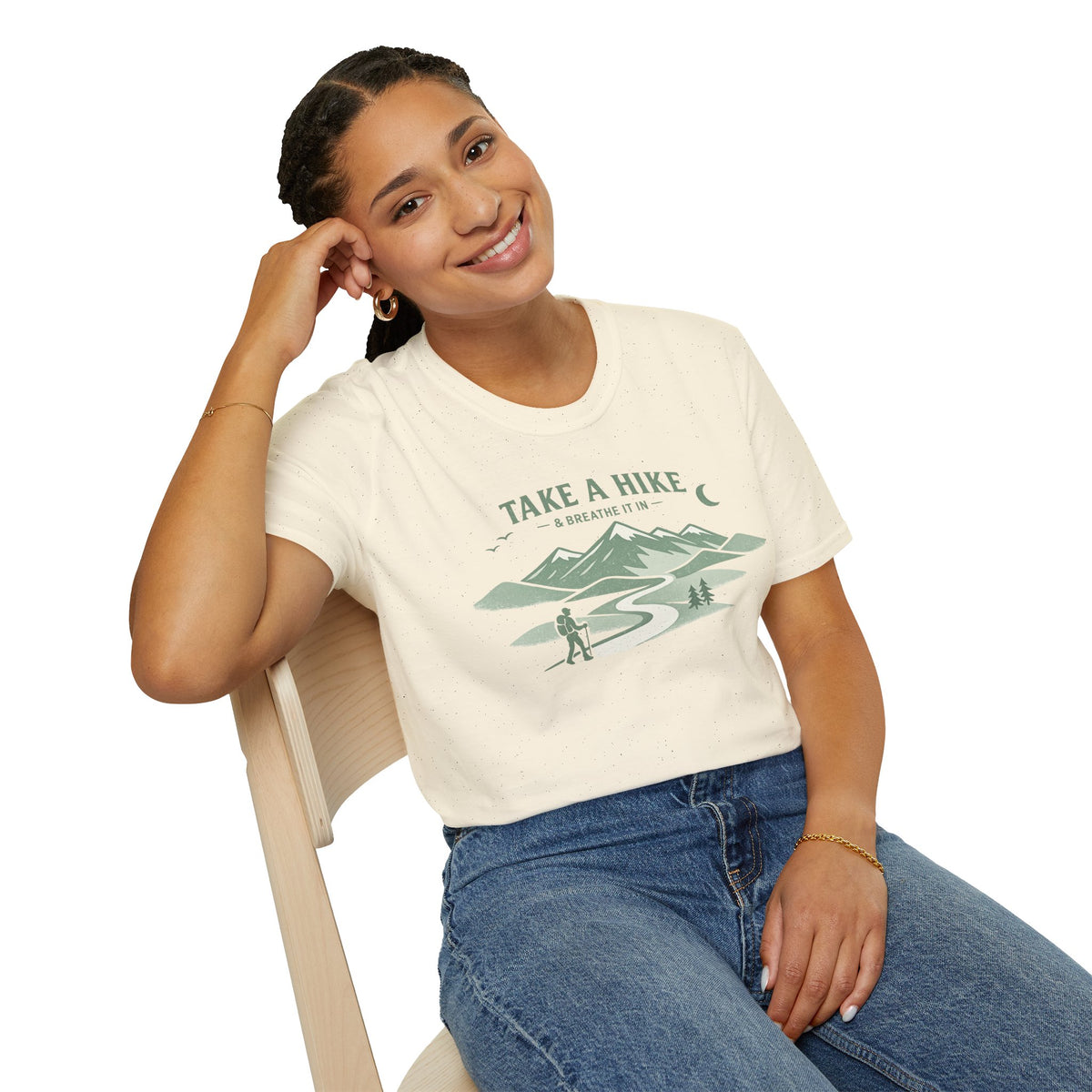 "Take A Hike & Breathe It In" Outdoor Hiking Graphic Tee