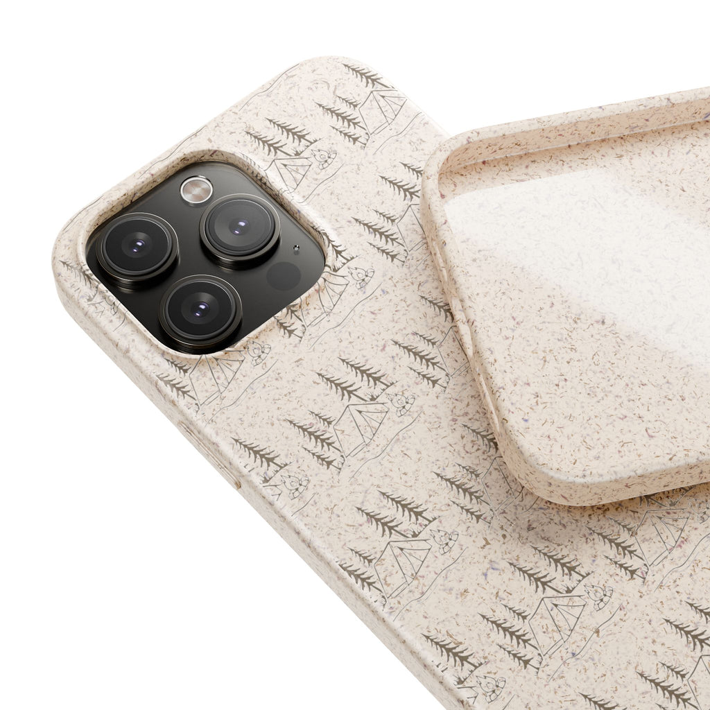 Biodegradable Phone Case — Eco-Friendly Forest Sketch Pattern