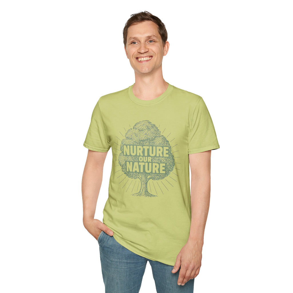 "Nurture Our Nature" Tree T-Shirt – Eco-Friendly Conservation Tee Shirt