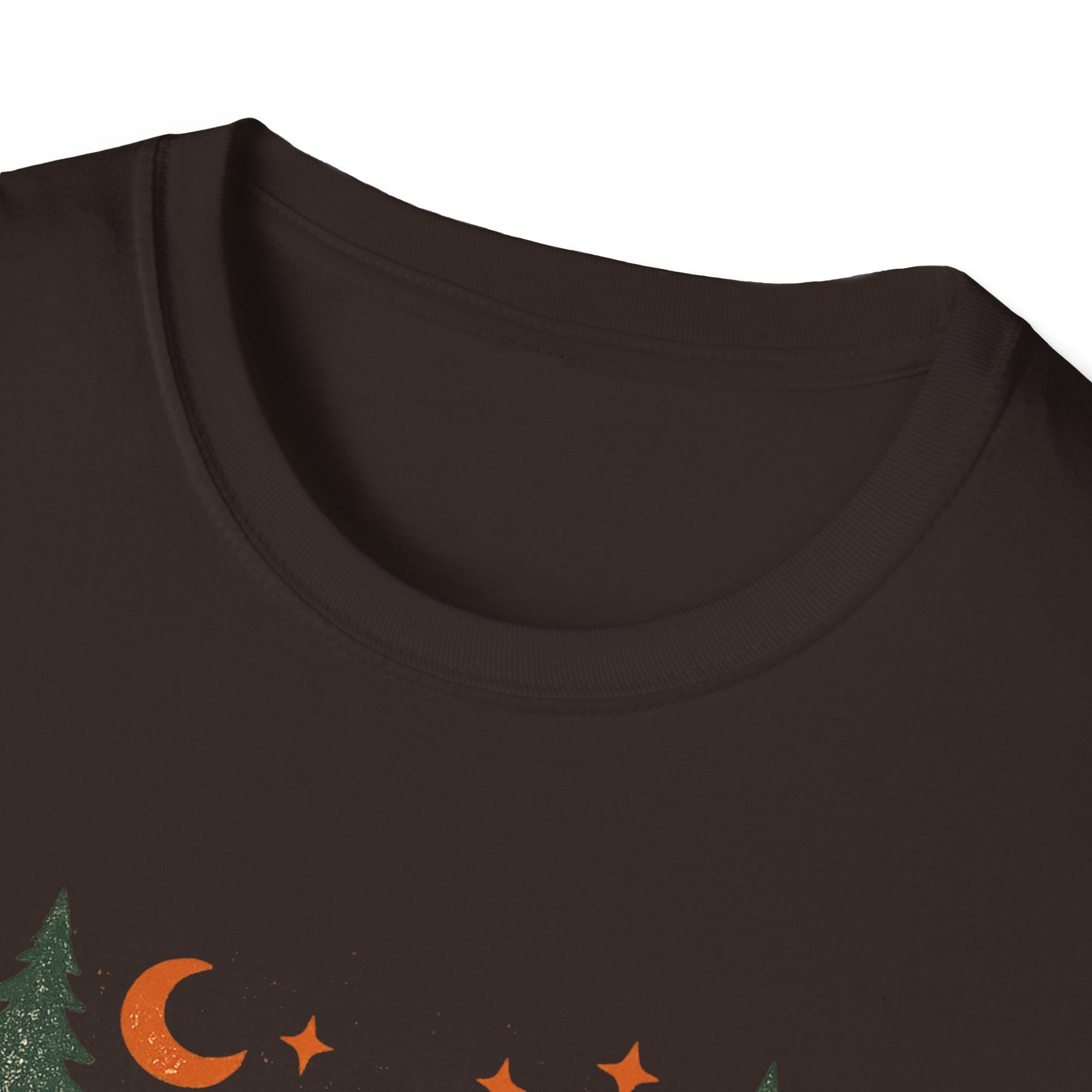Campfires & Good Times T-Shirt — Retro Camping Tee with Bonfire, Trees & Coffee Mug
