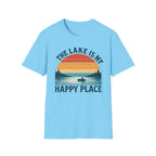 "The Lake Is My Happy Place" Canoe On The Lake At Sunset T-Shirt
