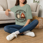 Powered By Coffee And Campfires Vintage Camping T-Shirt