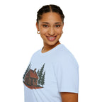 Vintage Cozy Cabin T-Shirt — Faded Pine Tree Cabin Tee
