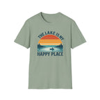 Canoe On The Lake At Sunset "The Lake Is My Happy Place" T-Shirt