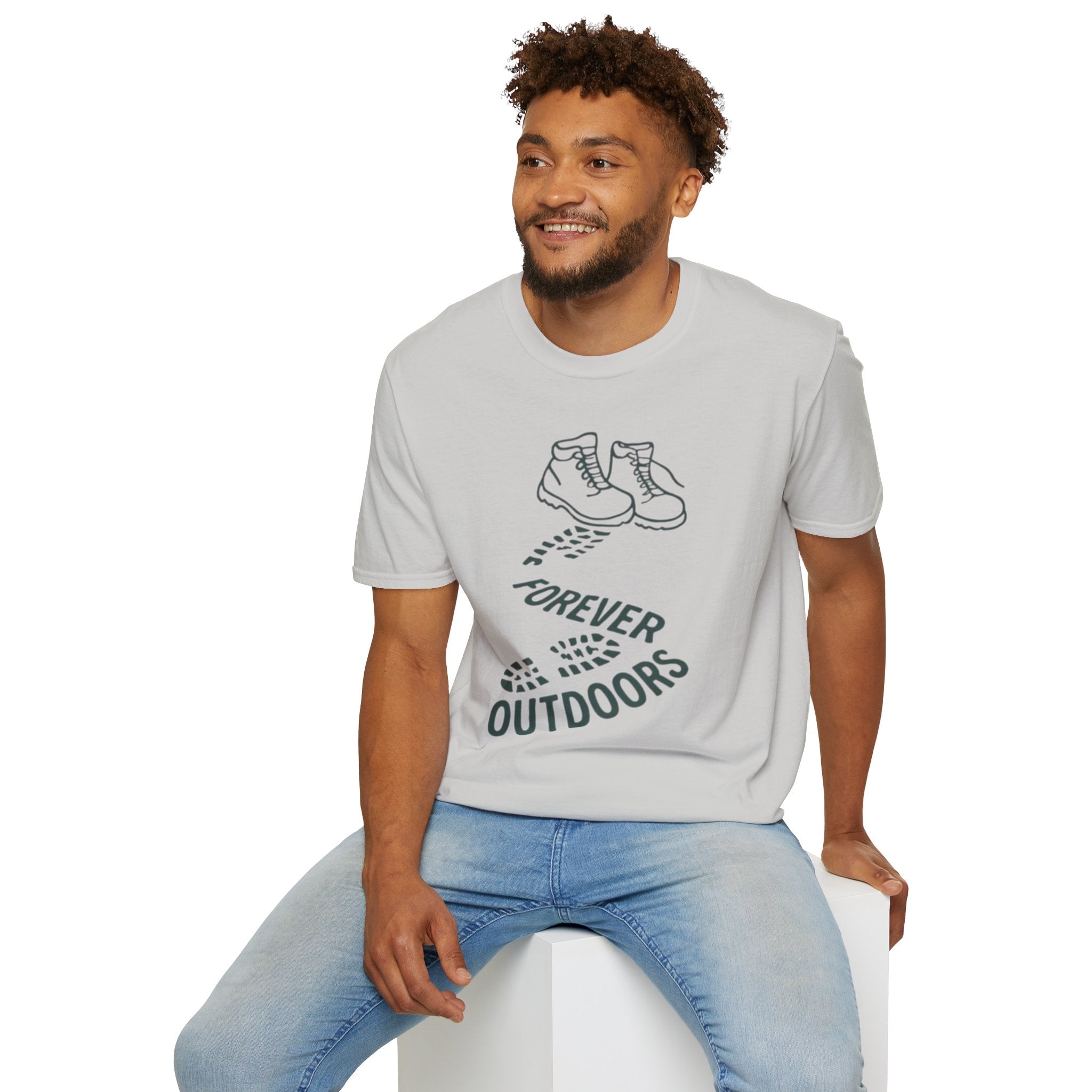 Boots with Footprints "Forever Outdoors" T-Shirt