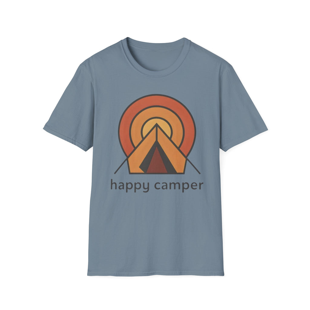 Happy Camper Retro Sunset Camping T-Shirt