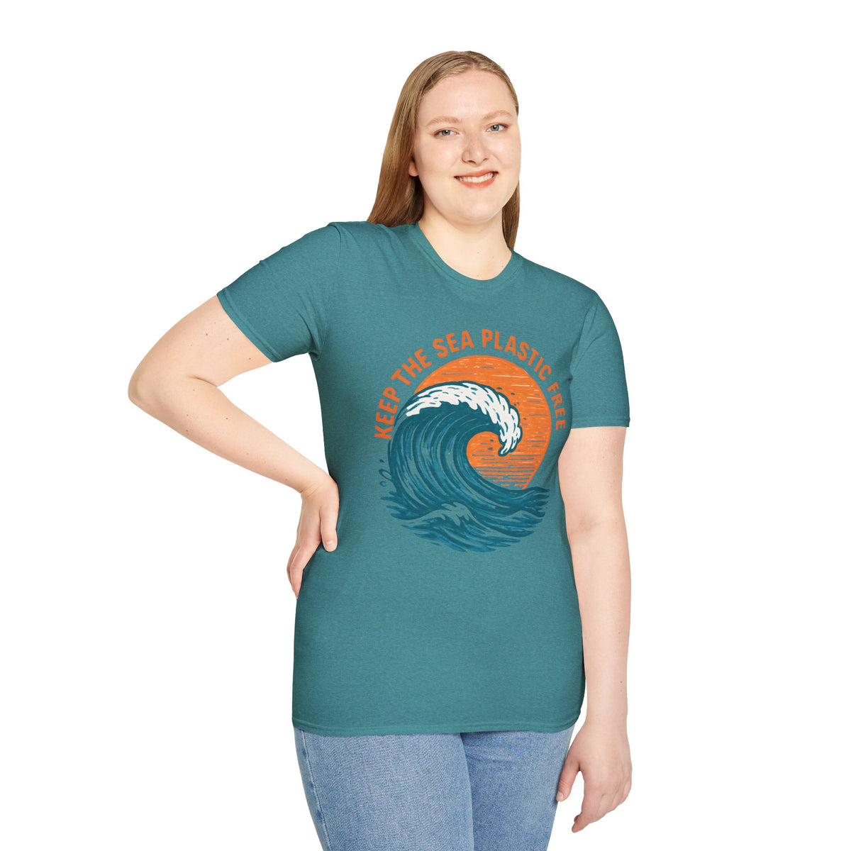 "Keep the Sea Plastic Free" Ocean Conservation Wave Tee Shirt