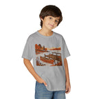 Youth T-Shirt — Autumn Lakeside Dock & Canoe Kids Tee