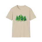 Forest Graphic T-Shirt — Minimal Green Pine Trees Tee