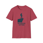 "Wander Often" Hiker on Cliff T-Shirt
