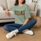 Hiker Mountain Sunset T-Shirt — Scenic Trail Adventure Tee