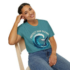"Protect Our Oceans" Wave Whale Conservation T-Shirt