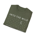 Into The Wild Canoe T-Shirt - Minimal Night Sky Lake Camping Tee