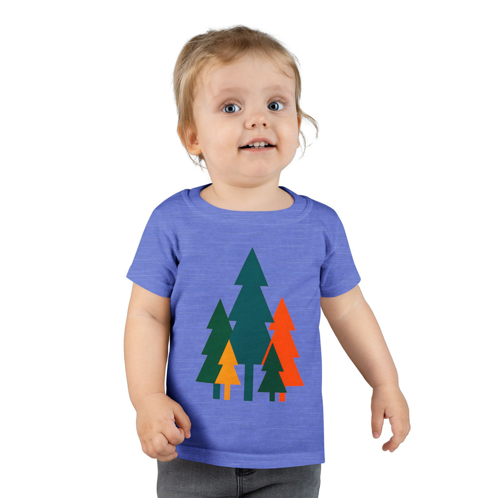 Toddler T-Shirt - Colorful Geometric Pine Trees Kids Tee