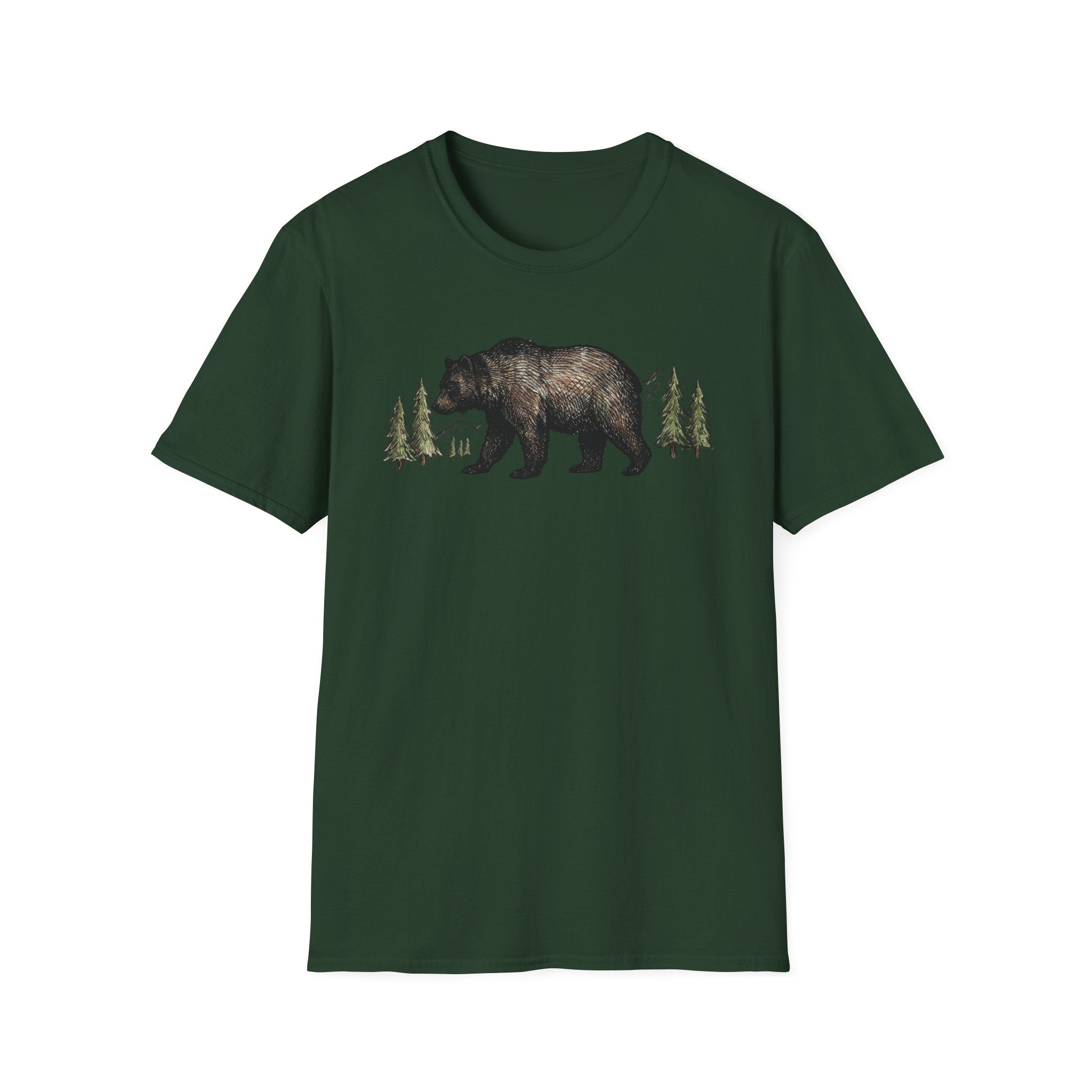Bear & Pines T‑Shirt — Rustic Woodland Graphic Tee