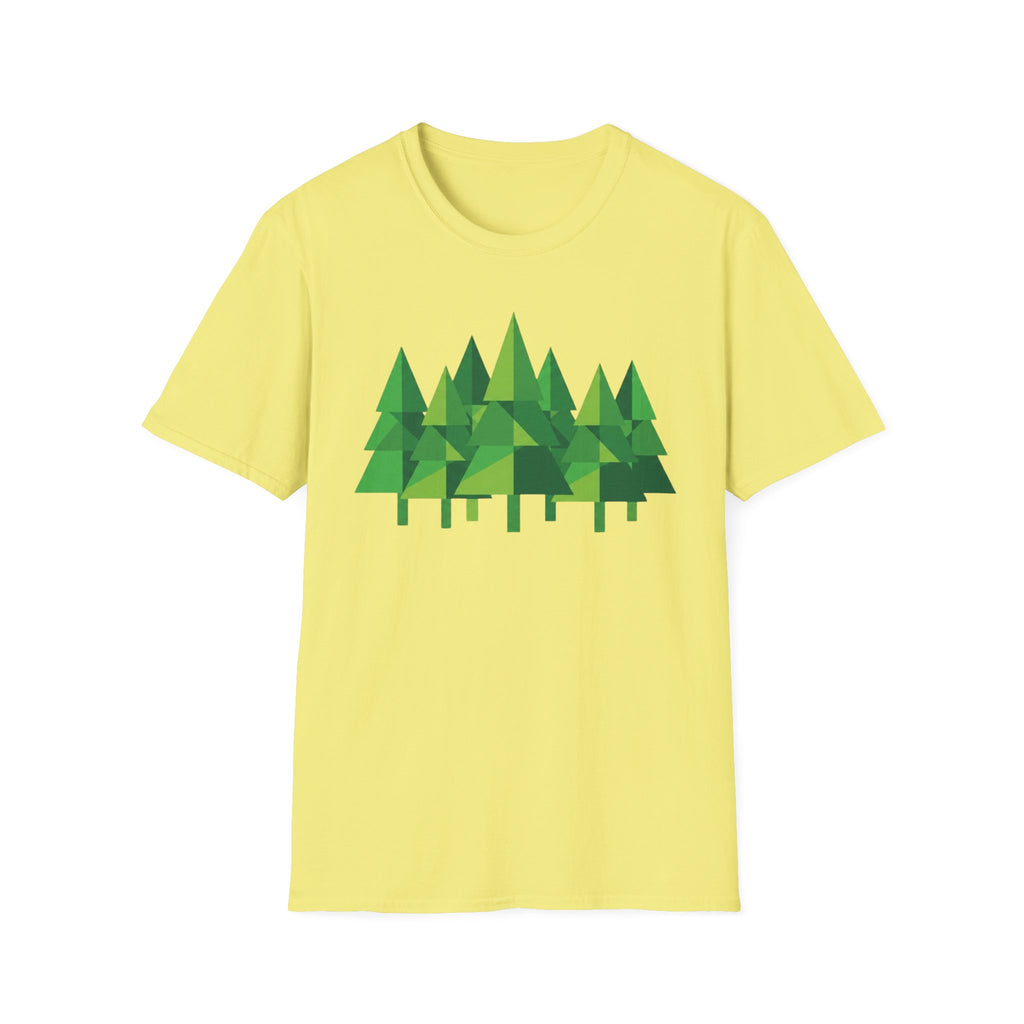 Forest Graphic T-Shirt — Minimal Green Pine Trees Tee