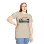 Outdoor T-Shirt — "Seeking Simple Treasures" Sunset Hiker Graphic