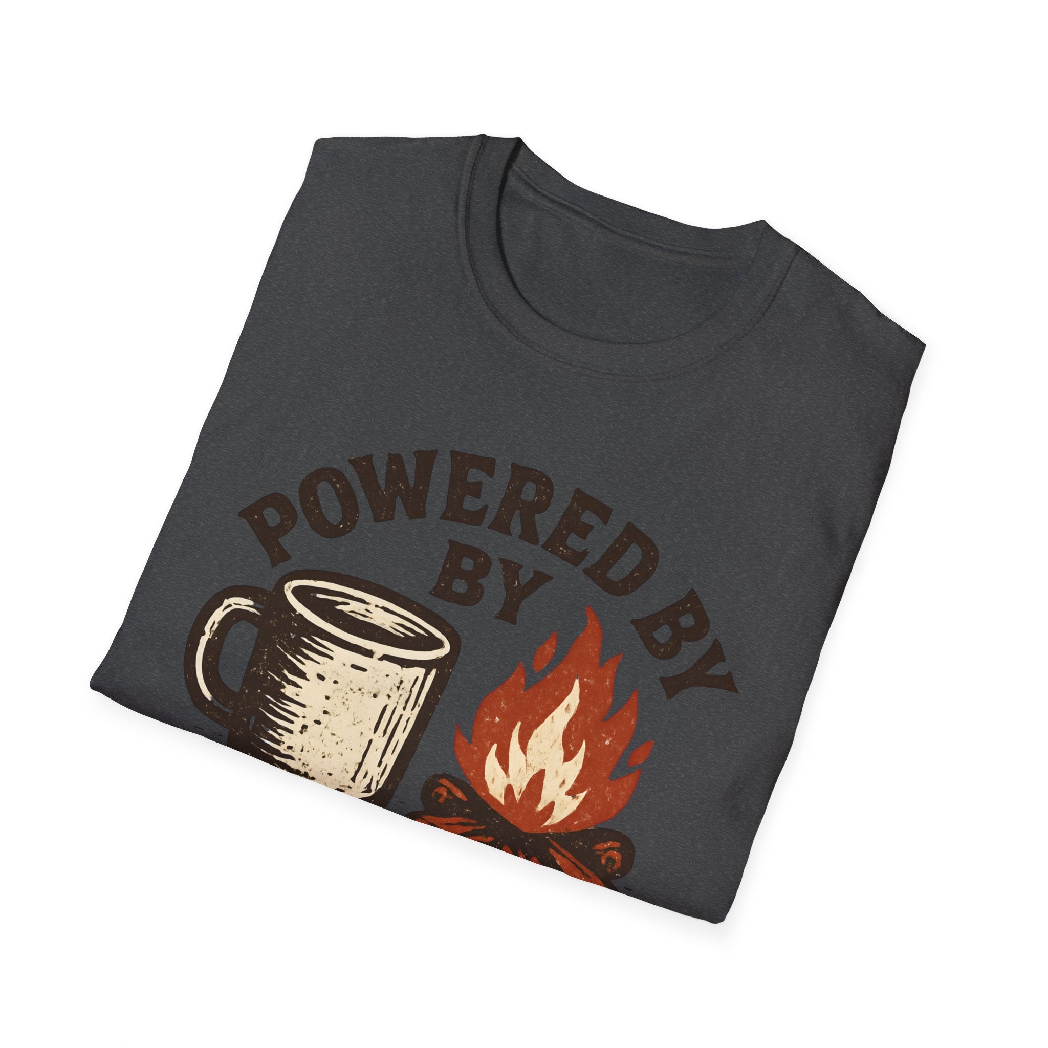 Powered By Coffee And Campfires Vintage Camping T-Shirt