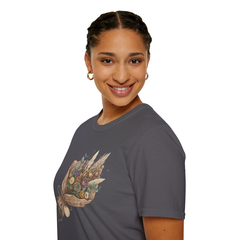 Floral Bouquet Graphic T-Shirt — Rustic Wildflower Bouquet Tee