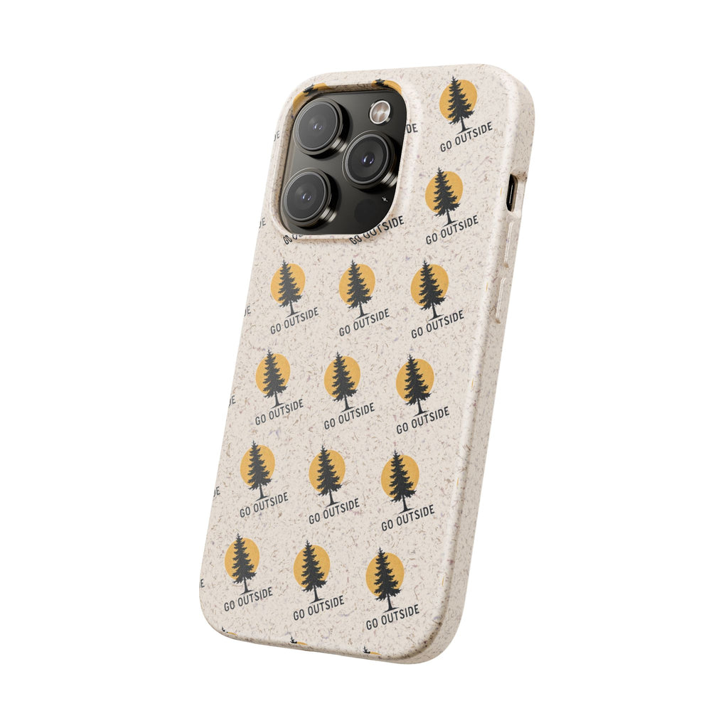 Biodegradable Phone Case — 'Go Outside' Recycled Eco-Friendly iPhone Cover