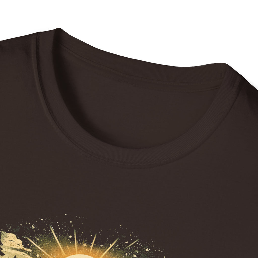 T-Shirt — "Into The Woods I Go" Vintage Forest Sunset Tee
