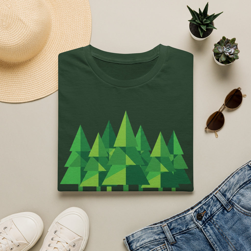 Forest Graphic T-Shirt — Minimal Green Pine Trees Tee