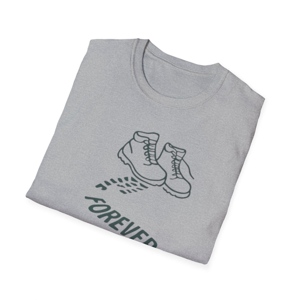 Boots with Footprints "Forever Outdoors" T-Shirt