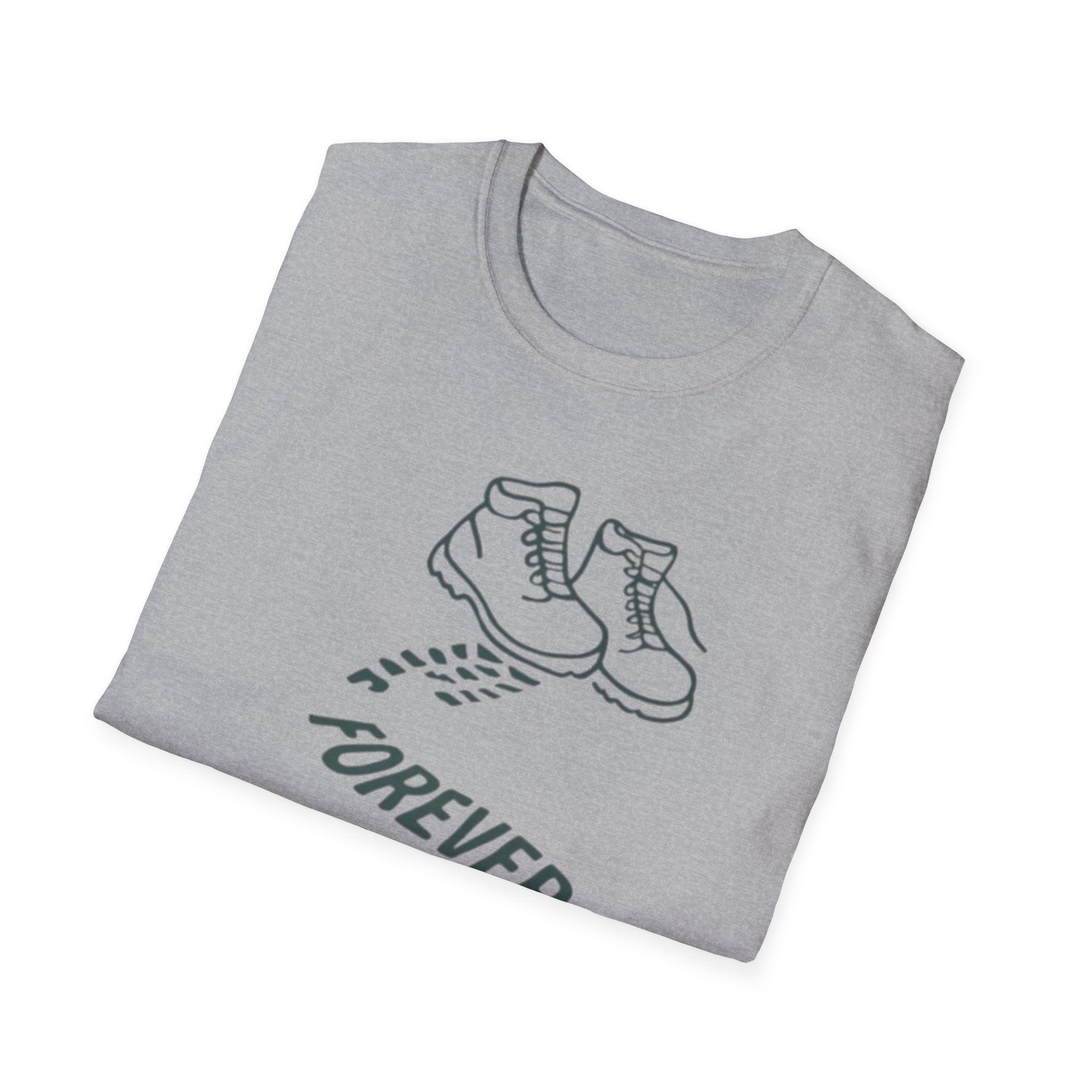 Boots with Footprints "Forever Outdoors" T-Shirt