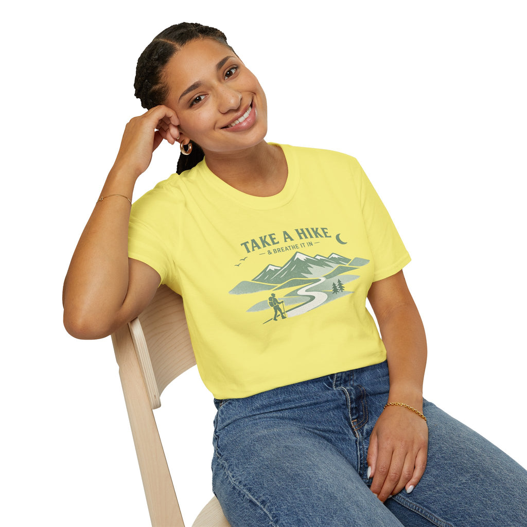 "Take A Hike & Breathe It In" Outdoor Hiking Graphic Tee