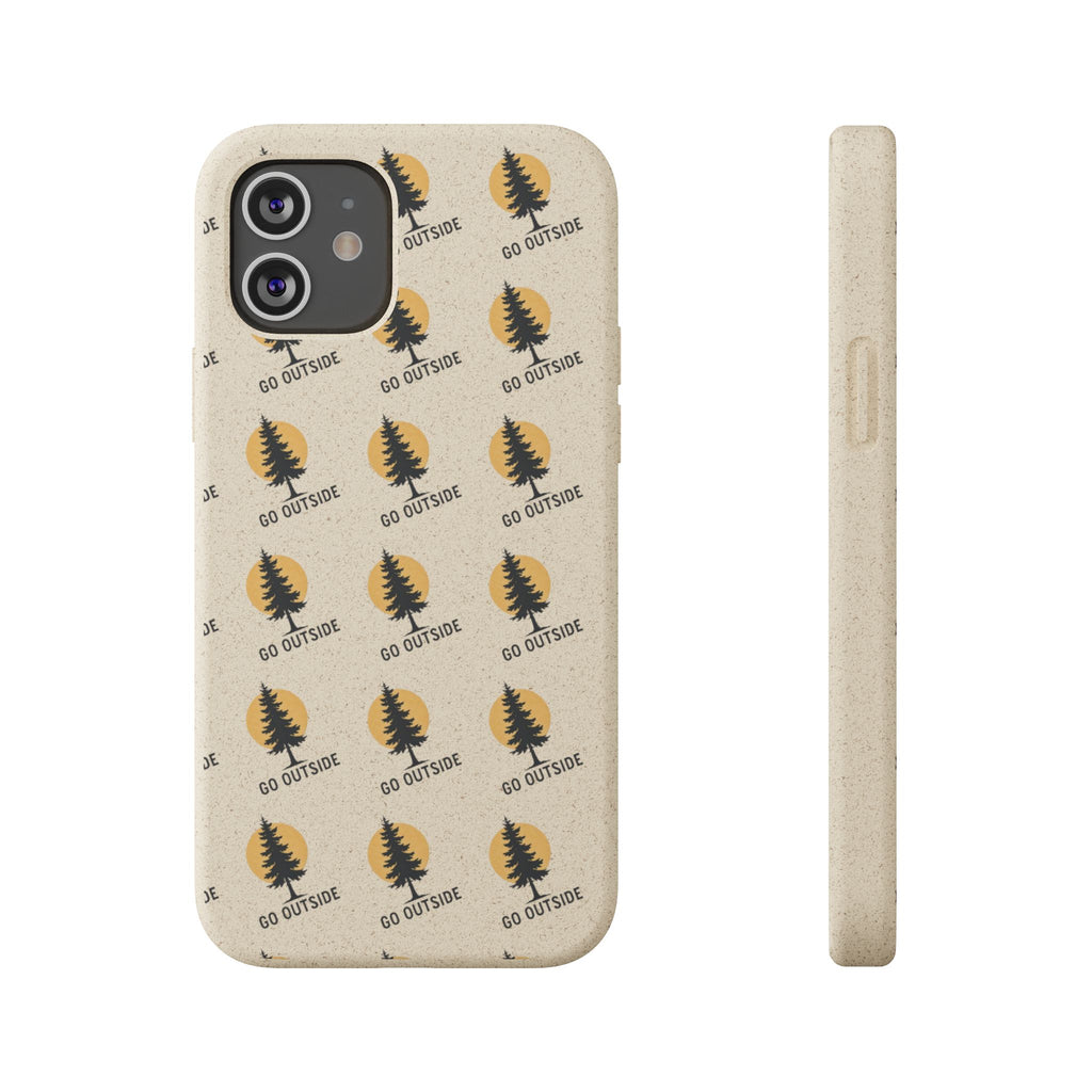 Biodegradable Phone Case — 'Go Outside' Recycled Eco-Friendly iPhone Cover