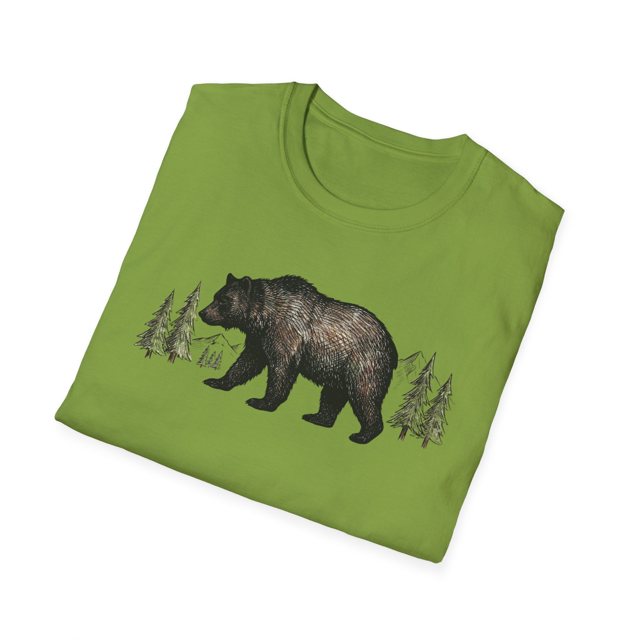 Bear & Pines T‑Shirt — Rustic Woodland Graphic Tee