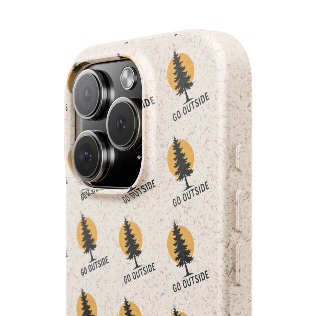 Biodegradable Phone Case — 'Go Outside' Recycled Eco-Friendly iPhone Cover