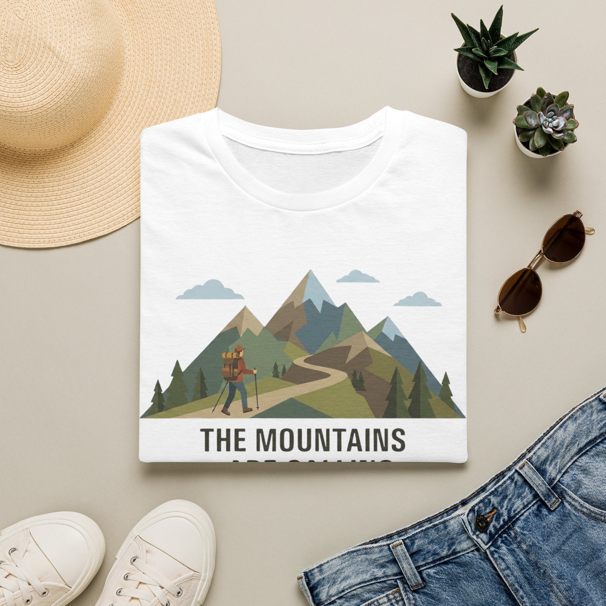Campground Scenic T-Shirt — Minimalist Tent & Campfire Graphic