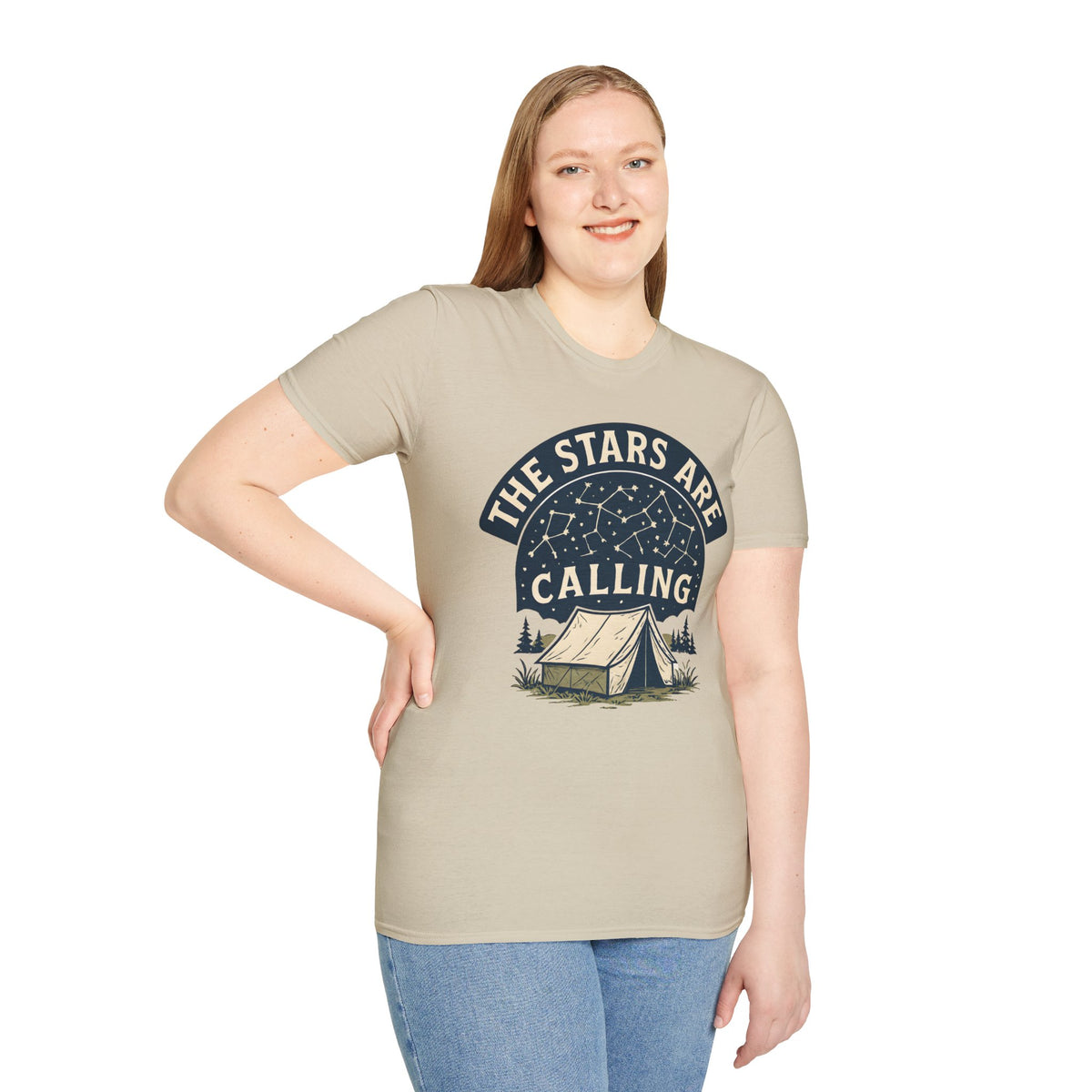 "The Stars Are Calling" Camping Tent Stargazing T-Shirt