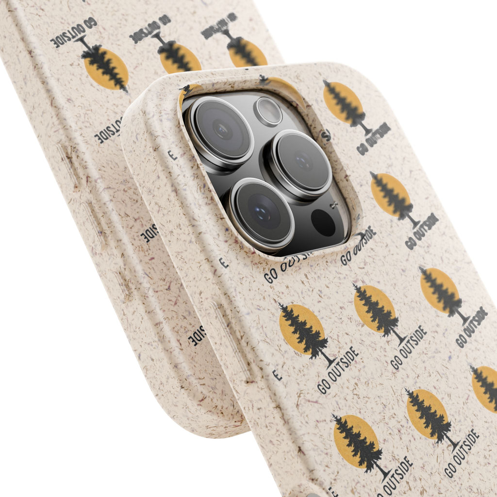 Biodegradable Phone Case — 'Go Outside' Recycled Eco-Friendly iPhone Cover